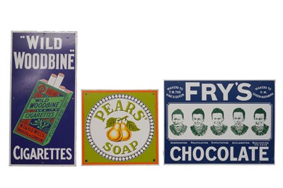 Lot 218 - THREE ENAMEL ADVERTISING SIGNS