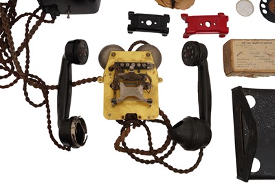 Lot 211 - A COLLECTION OF CIRCA 1950S TELEPHONE PARTS AND RELATED ITEMS