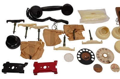 Lot 211 - A COLLECTION OF CIRCA 1950S TELEPHONE PARTS AND RELATED ITEMS