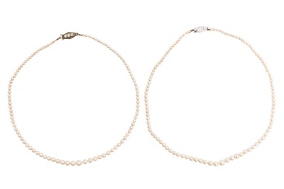 Lot 48 - TWO CULTURED PEARL NECKLACES