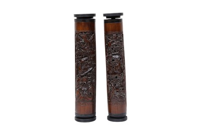 Lot 188 - A PAIR OF LARGE CHINESE BAMBOO PARFUMIERS