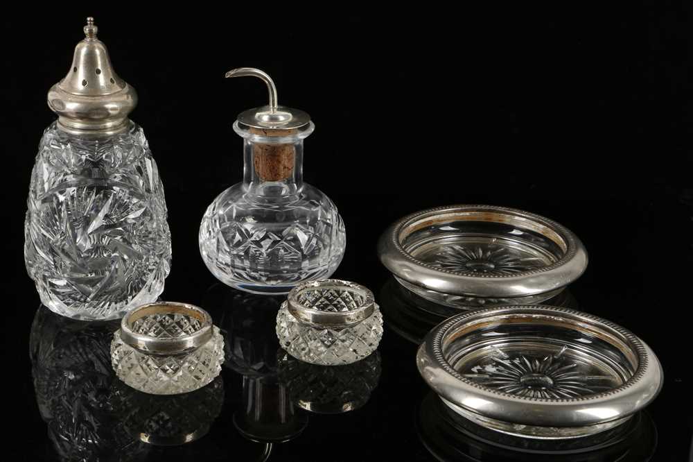 Lot 365 - A collection of antique Sterling Silver glass...