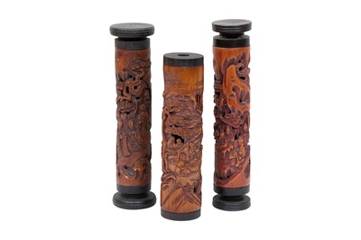 Lot 189 - THREE CHINESE BAMBOO PARFUMIERS