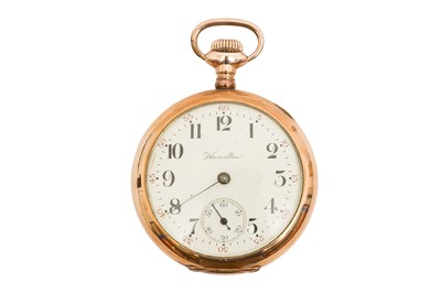 Lot 106 - AN HAMILTON POCKETWATCH