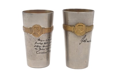 Lot 188 - A PAIR OF WWI AUSTRO HUNGARIAN STEEL BEAKERS