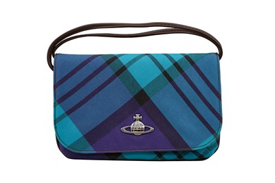 Lot 157 - Vivienne Westwood Blue Tartan Orb Crossbody Bag