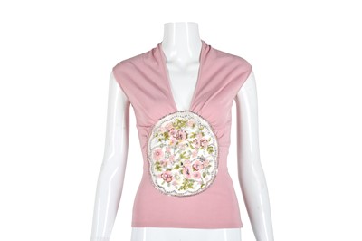 Lot 16 - Valentino Pink Embellished Knit Top - Size S