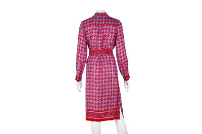 Lot 8 - CH Carolina Herrera Purple Print Shirt Dress - Size US 2
