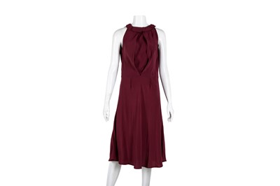 Lot 2 - Fendi Wine Silk Sleeveless Dress - Size 38