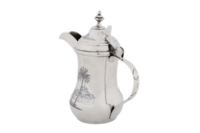 Lot 314 - A mid-20th century Iraqi silver dallah coffee pot, Omara or Basra circa 1950