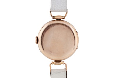Lot 261 - A GOLD OMEGA TRANSITIONAL WRISTWATCH