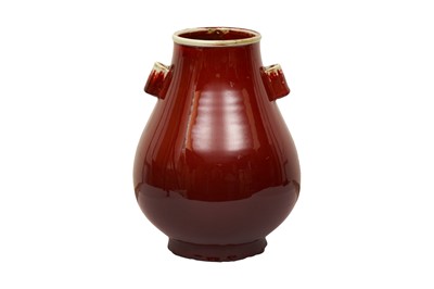 Lot 159 - A CHINESE LANGYAO-STYLE COPPER-RED VASE, HU