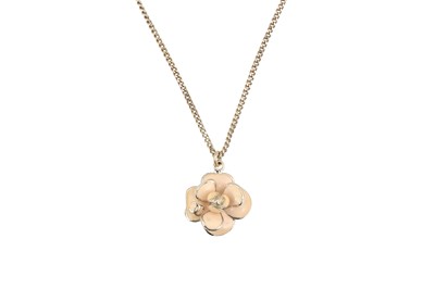 Lot 325 - Chanel Peach Camelia CC Necklace