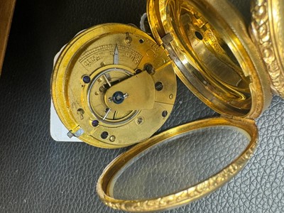 Lot 279 - A 19TH CENTURY OPEN FACED POCKET WATCH