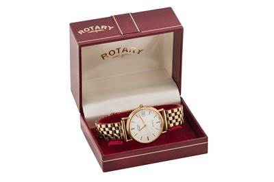 Lot 268 - A MEN'S GOLD ROTARY DRESS WATCH