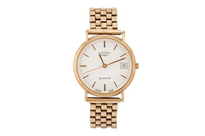 Lot 268 - A MEN'S GOLD ROTARY DRESS WATCH