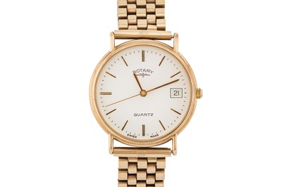 Lot 268 - A MEN'S GOLD ROTARY DRESS WATCH