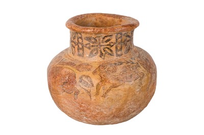 Lot 25 - A LARGE CERAMIC VESSEL WITH IBEX MOTIFS