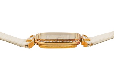 Lot 249 - A LADY'S DeLANEAU GOLD AND DIAMOND-SET DRESS WATCH