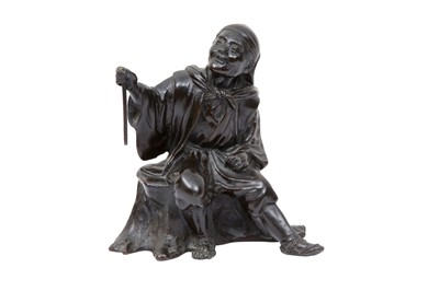 Lot 843 - A JAPANESE BRONZE OKIMONO BY GENRYUSAI SEIYA