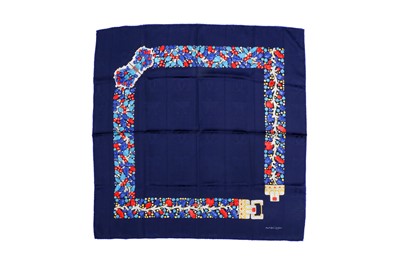 Lot 181 - Must de Cartier Navy Jewelled Silk Scarf