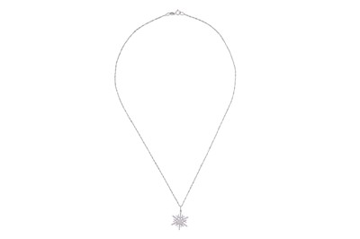 Lot 108 - A DIAMOND SNOWFLAKE PENDANT NECKLACE