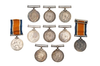 Lot 165 - A GROUP OF TEN GEORGE V SILVER 1914-1918 BRITISH WAR MEDALS