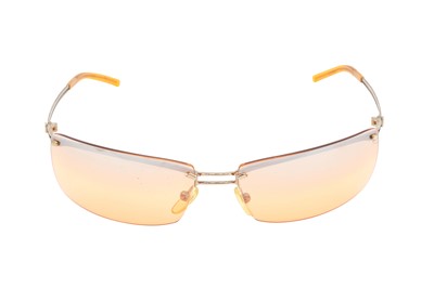 Lot 99 - Givenchy Orange Semi Rimless Sheild Sunglasses