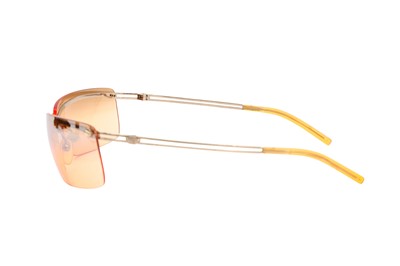 Lot 99 - Givenchy Orange Semi Rimless Sheild Sunglasses