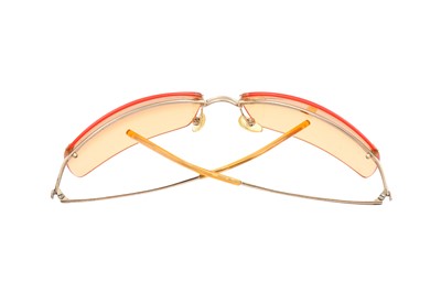 Lot 99 - Givenchy Orange Semi Rimless Sheild Sunglasses