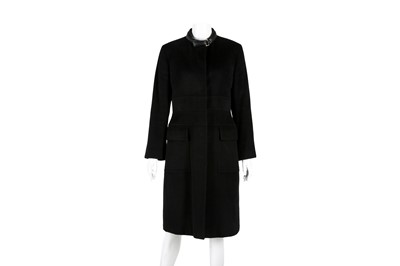 Lot 293 - Gucci Black Wool Knee Length Coat - Size 42