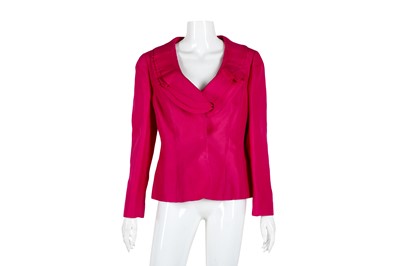 Lot 9 - Valentino Fuchsia Pink Silk Evening Jacket - Size 14