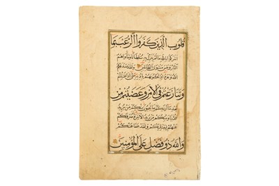 Lot 24 - A QUR’AN FOLIO, AL IMRAN (3), VERSES 151-154