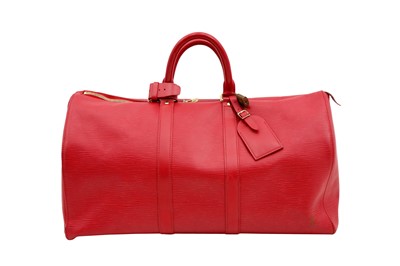 Lot 50 - Louis Vuitton Red Epi Keepall 45