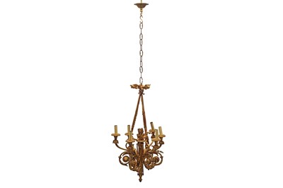 Lot 339 - A FRENCH ORMULU SIX BRANCH CHANDELIER, 19TH CENTURY