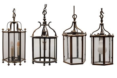 Lot 387 - FOUR SMALL HALL LANTERNS, CONTEMPORARY