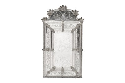 Lot 379 - A LARGE VENETIAN MIRROR, LATE 19TH/EARLY 20TH CENTURY