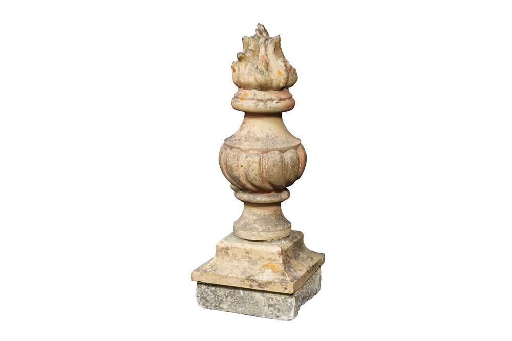 Lot 342 - A TERRACOTTA GARDEN FINIAL, 19TH CENTURY