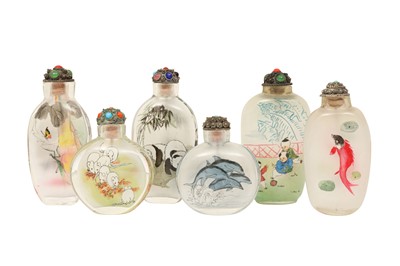 Lot 791 - A GROUP OF SIX CHINESE INSIDE-PAINTED SNUFF BOTTLES