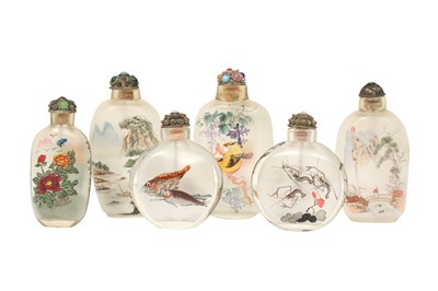 Lot 790 - A GROUP OF SIX CHINESE INSIDE-PAINTED SNUFF BOTTLES