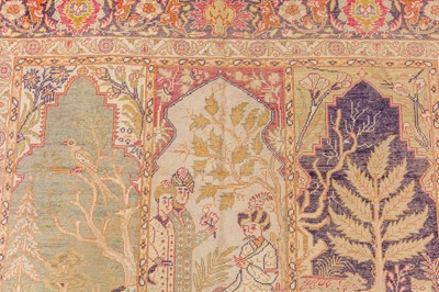 Lot 275 - AN ANTIQUE SILK PANDERMA LARGE RUG, TURKEY