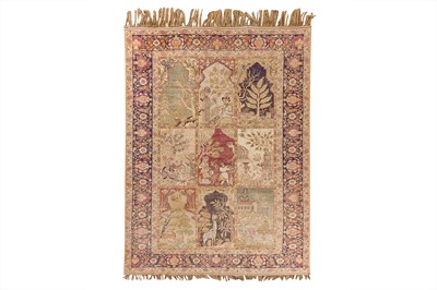 Lot 275 - AN ANTIQUE SILK PANDERMA LARGE RUG, TURKEY