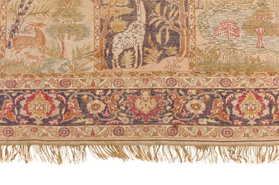 Lot 275 - AN ANTIQUE SILK PANDERMA LARGE RUG, TURKEY