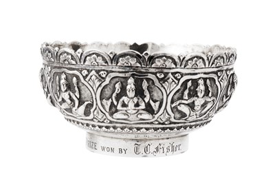 Lot 198 - A late 19th century Anglo – Indian unmarked silver bowl, Madras circa 1890