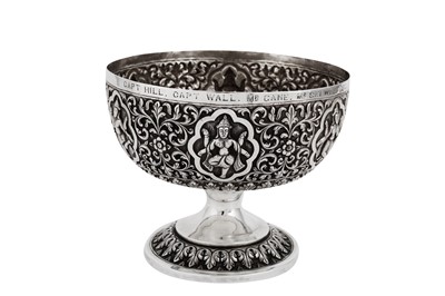 Lot 199 - An early 20th century Anglo - Indian unmarked silver footed bowl, Madras dated 1908