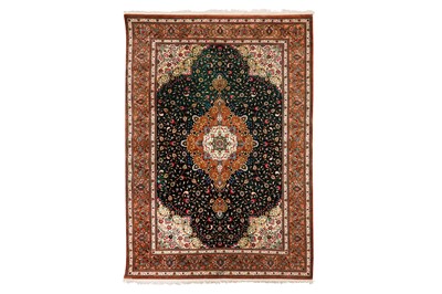 Lot 75 - AN EXTREMELY FINE SILK QUM RUG, CENTRAL PERSIA