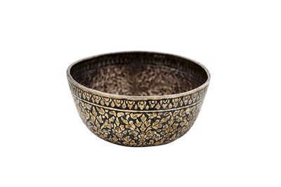 Lot 242 - A late 19th century Siamese (Thai) silver gilt niello small bowl, Bangkok or Nakon Sri Thammarat circa 1880