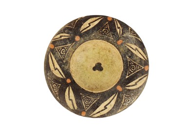 Lot 39 - A SMALL NISHAPUR POTTERY FOOTED DISH