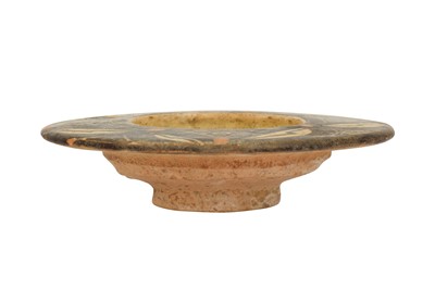 Lot 39 - A SMALL NISHAPUR POTTERY FOOTED DISH