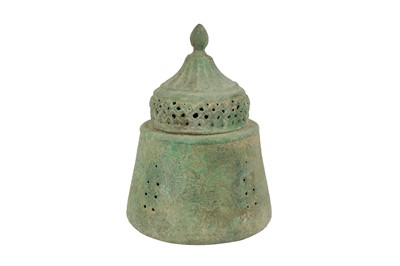 Lot 35 - A PIERCED BRONZE INCENSE BURNER